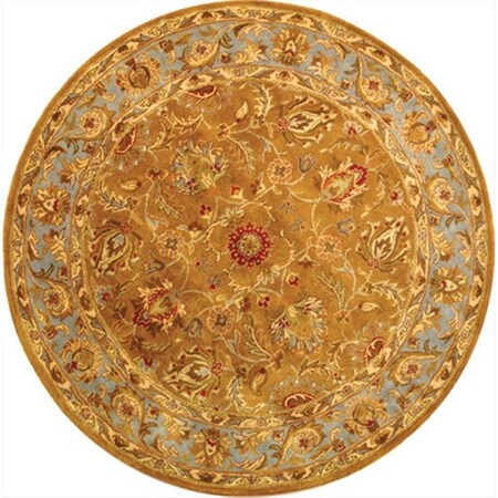Safavieh 6 x 6 ft. Round- Traditional Heritage Brown And Blue Hand Tufted Rug HG812A-6R